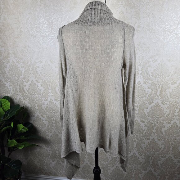 Alfani Size Medium "Summer Straw" Open Front Asymetric Cardigan No Closure NWT - Picture 7 of 14